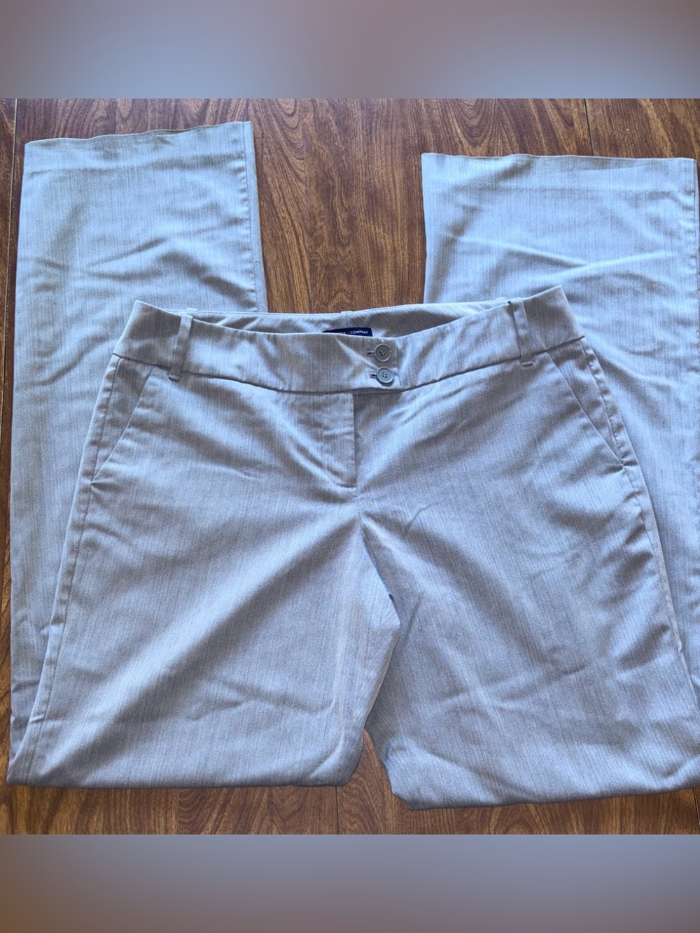 Women's Light Gray Dress Pants - Classic Wide Leg